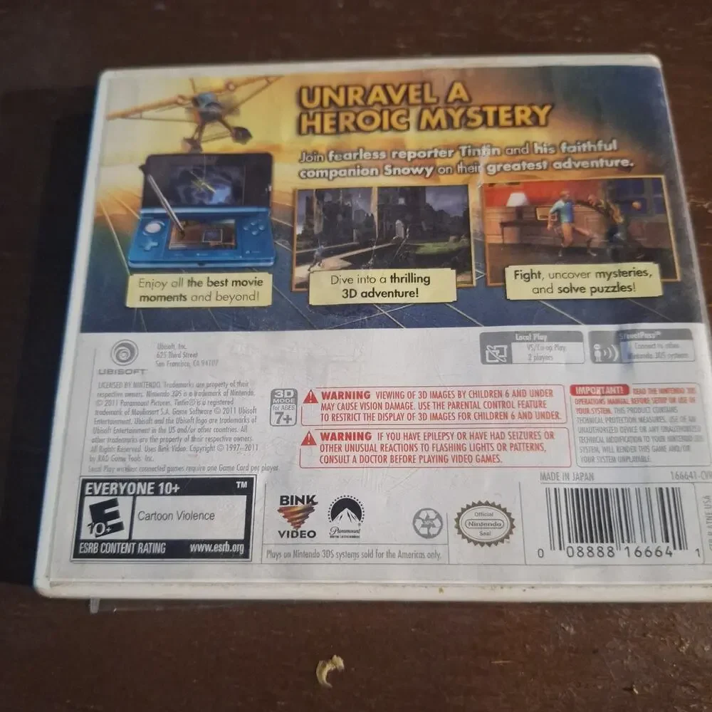 The Adventures of Tin Tin The Game Nintendo 3DS